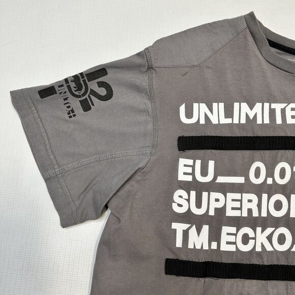 Ecko Unltd Y2K T-shirt Streetwear Superior Issue Eckonomics Rhino Gray Men Lrge - Picture 9 of 12